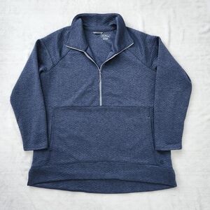 L.L. BEAN Womens FlexForward Quilted Half-Zip‎ Pullover Sweater Navy XL Cozy